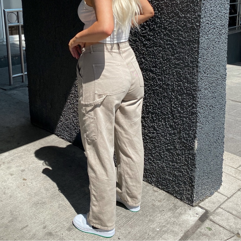 Garage Tan Wide Leg Cargo Pants